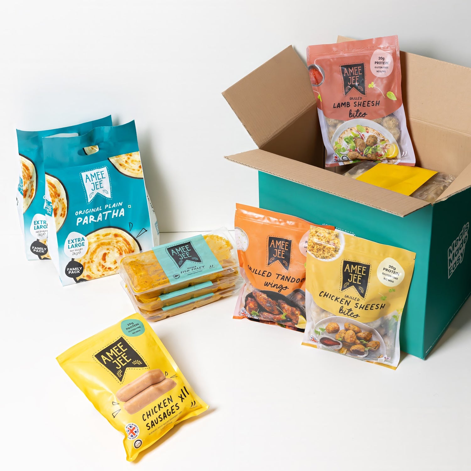 The Amee Jee Family Favourites Box contents