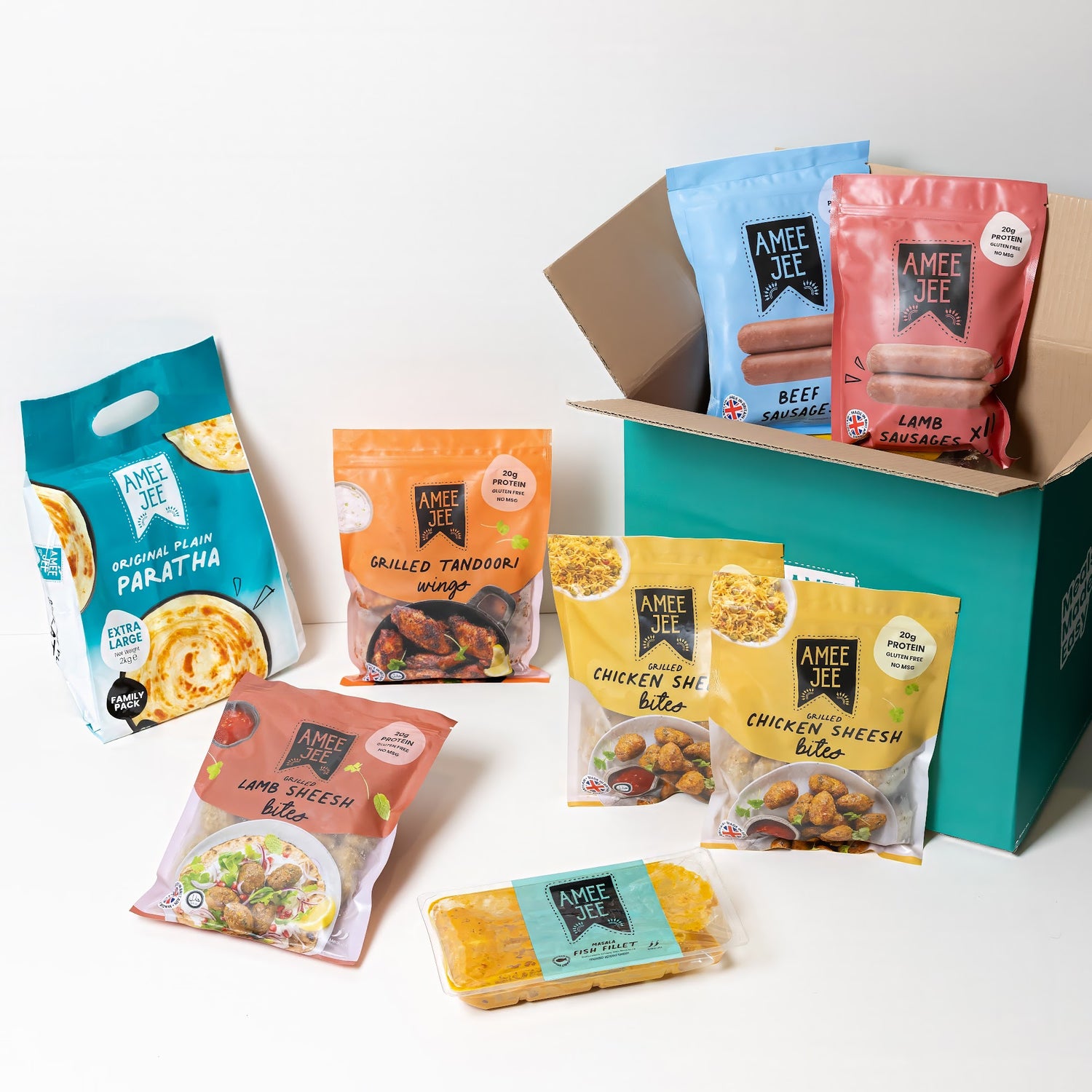 The Amee Jee Protein Power Box contents